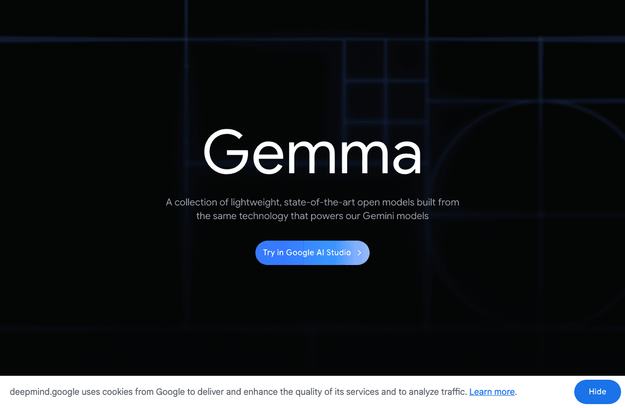 Google AI for Developers Code Assistance showing gemini api - Build powerful AI anywhere, at any scale