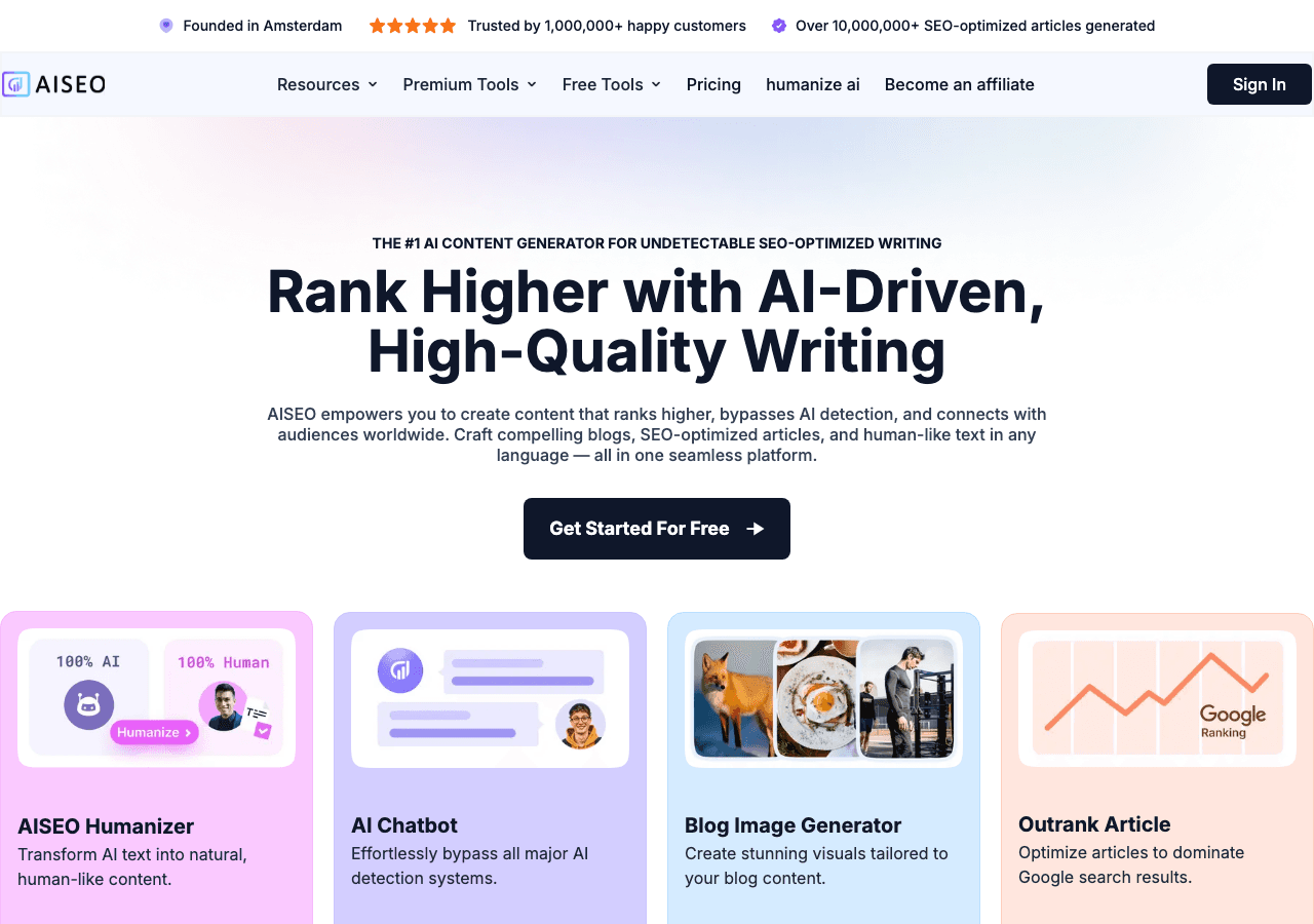 AISEO Writing & Translation showing ai content creation - Empowering Your SEO Efforts with AI