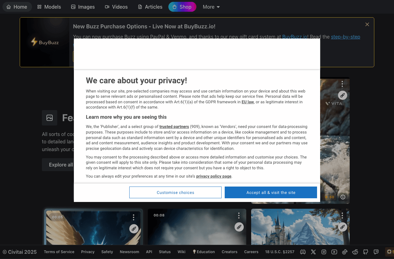 Civitai Image Generation showing stable diffusion - The Home of Open-Source Generative AI