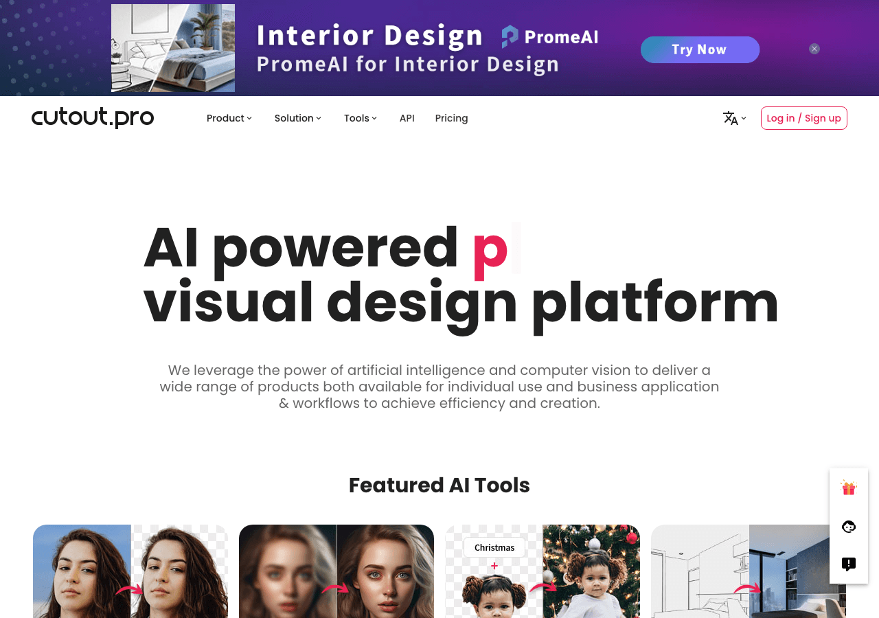 Cutout.Pro Image Generation showing ai photo editing - AI-powered visual editing for everyone: backgrounds, enhancement, art,