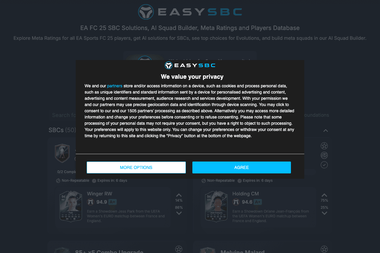 EasySBC Productivity & Collaboration showing ai sbc solver - Your AI-powered edge for dominating SBC solutions in EA FC