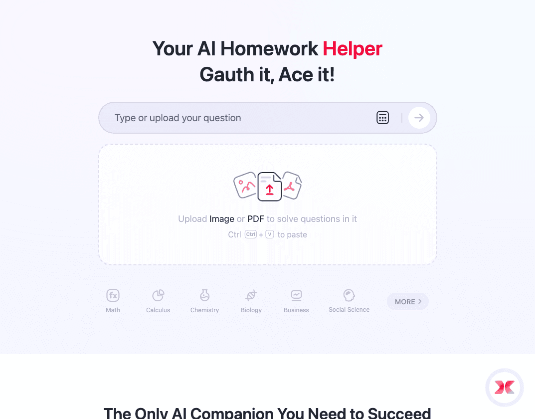 Gauth Code Assistance showing ai homework helper - Best AI homework helper for all school subjects