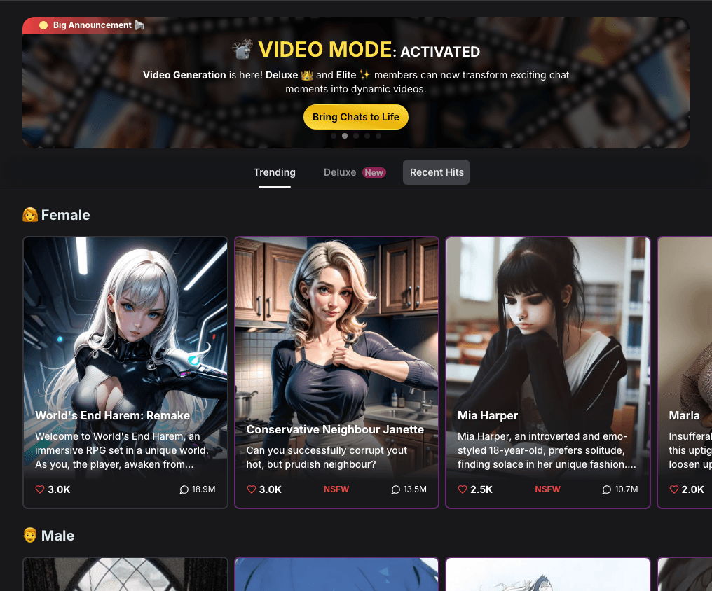 GirlfriendGPT Conversational AI showing ai chatbot - Uncensored AI companions for fantasy, connection, and exploration