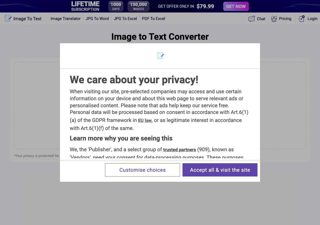 ImageToText.info Writing & Translation showing ocr tool - Extract text from images instantly—accurate, AI-powered, and free