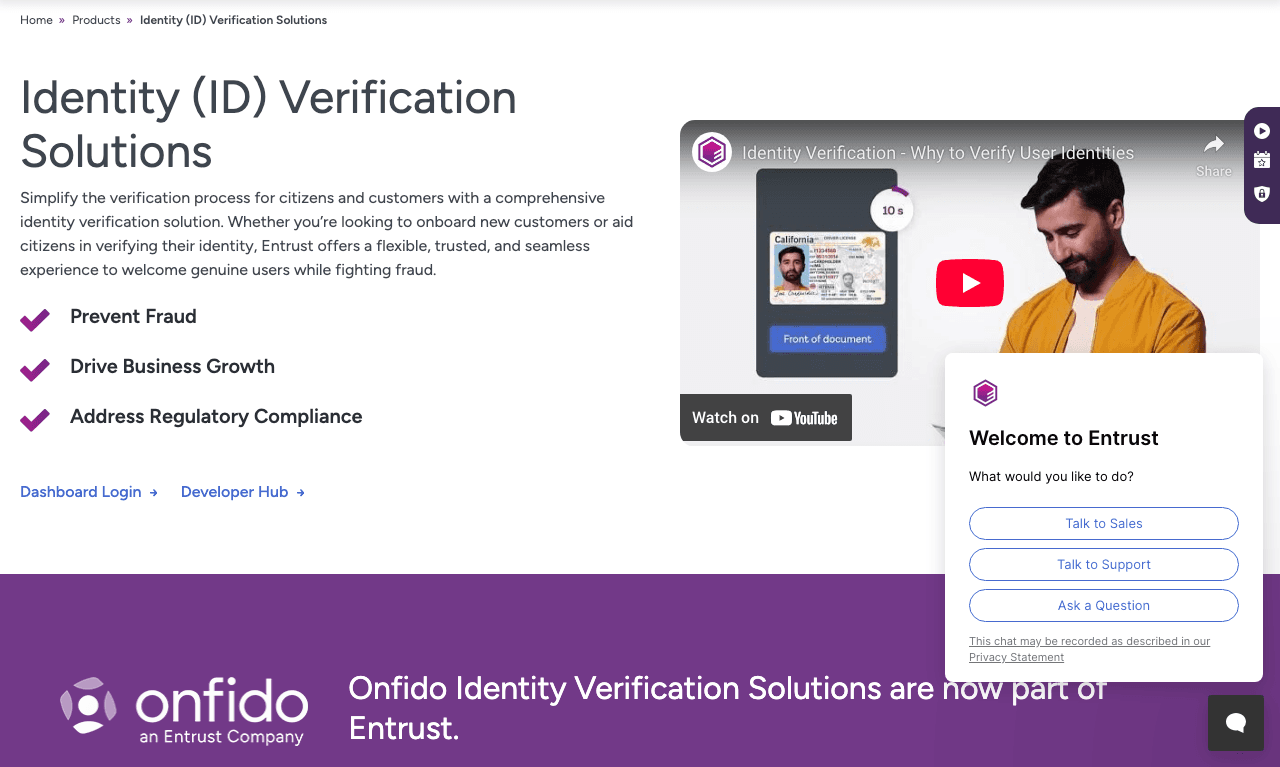 Onfido Data Analytics showing identity verification - Identity verification for a digital world