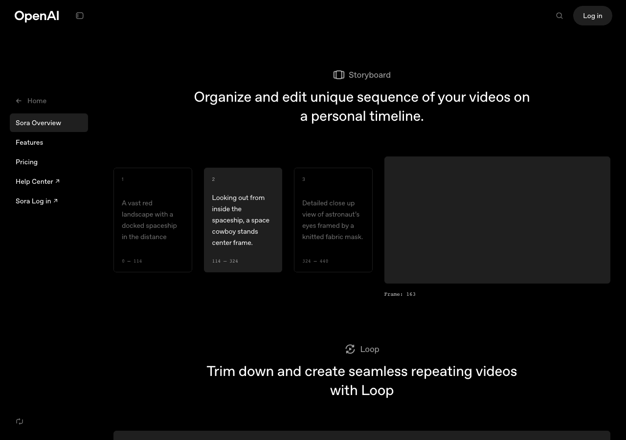 Sora Video Generation showing sora 2 - Create stunning, realistic videos & audio from text, images, or video—remix and collab