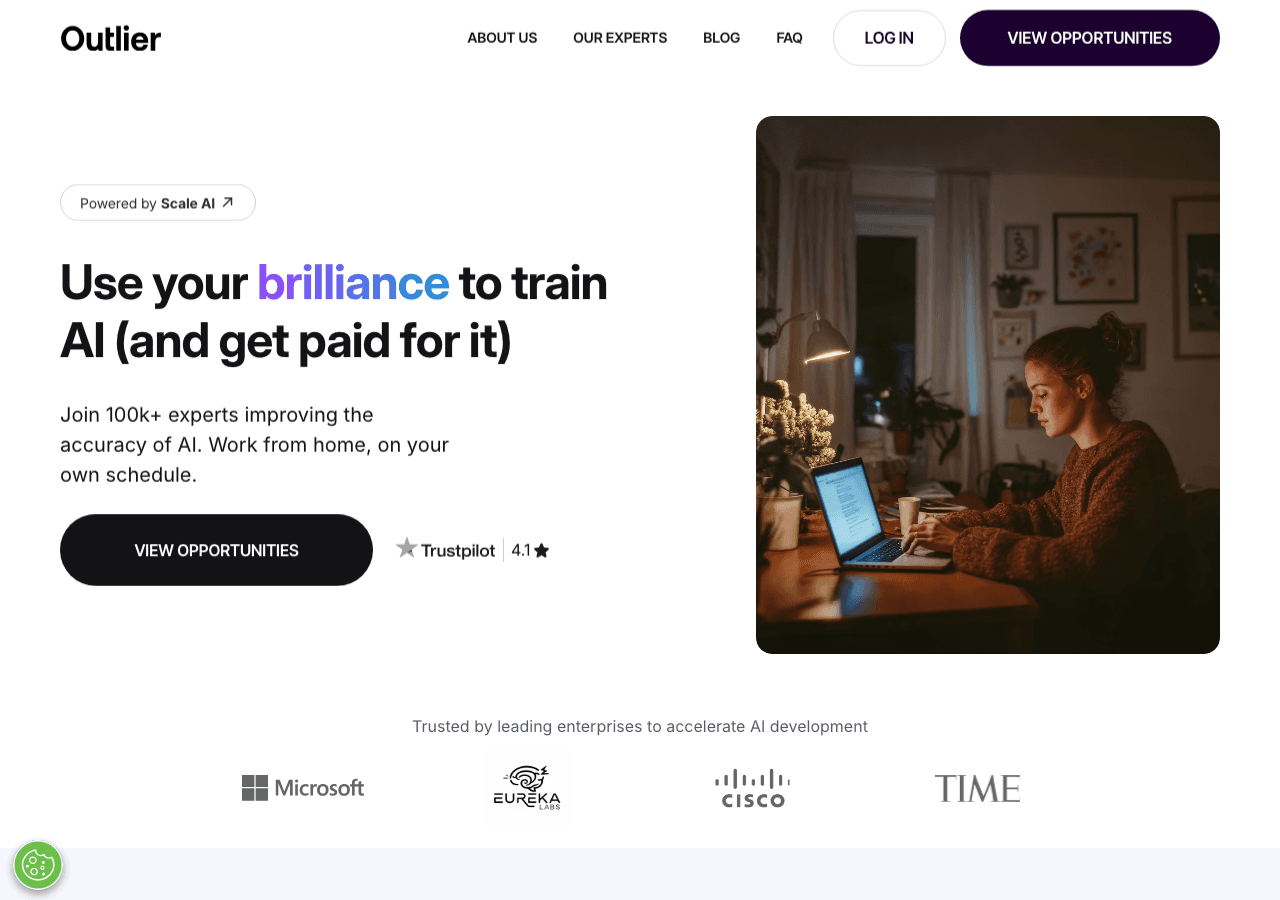 Outlier Data Analytics showing scale ai platform - Train the Next Generation of AI as a Freelancer