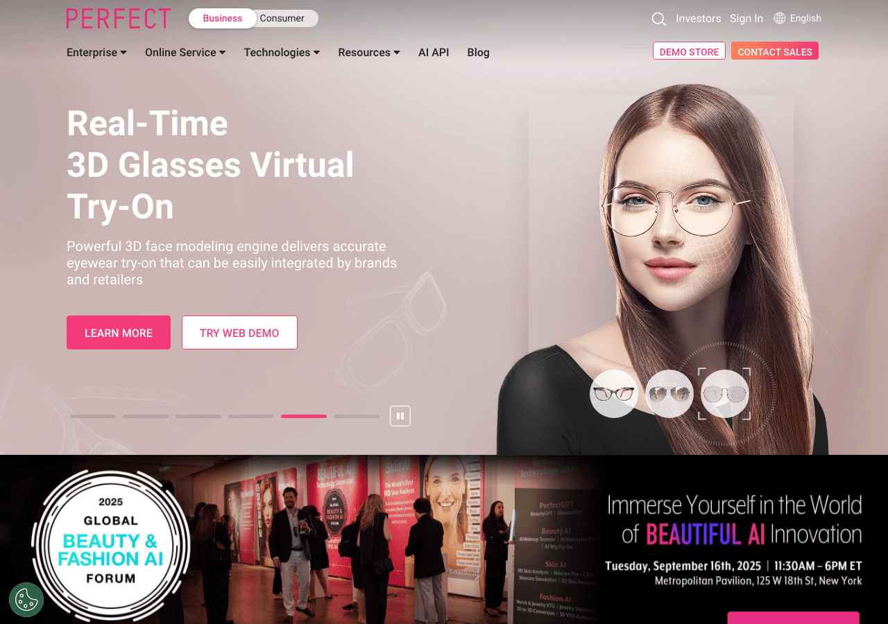 Perfect Corp. Image Generation showing ai skin analysis - Beautiful AI for Beauty, Fashion, and Digital Innovation
