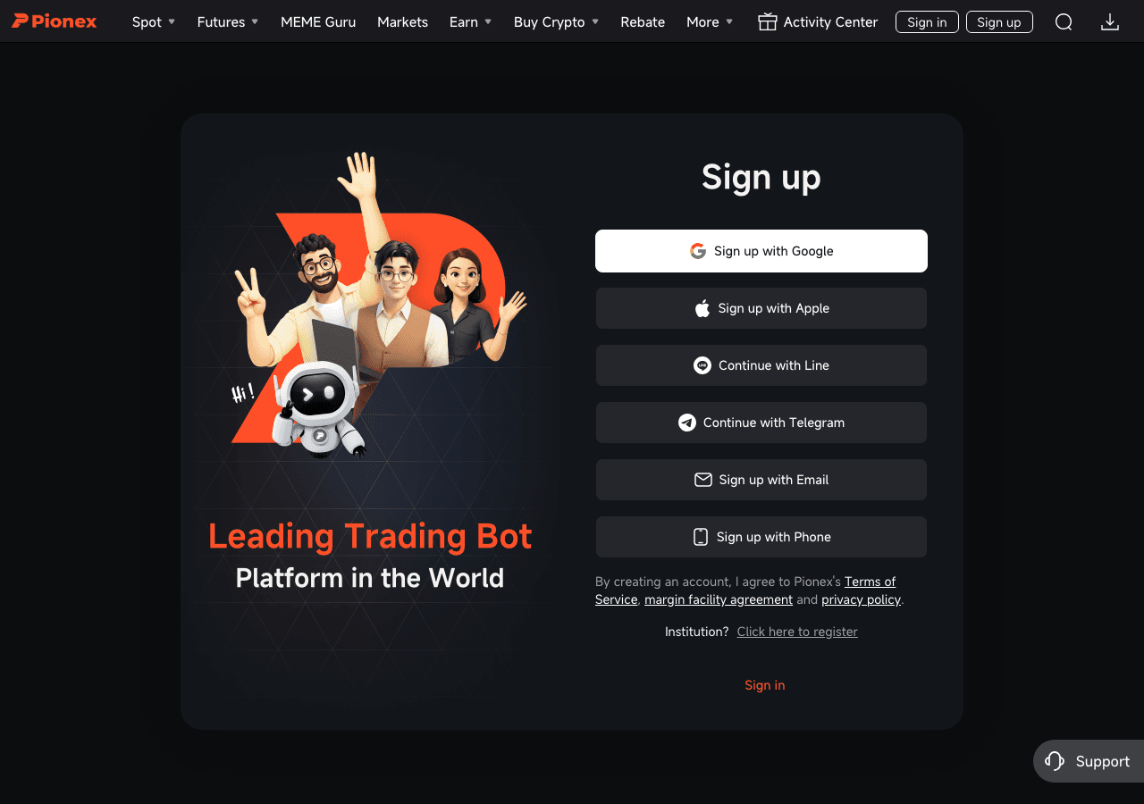 Pionex Data Analytics showing cryptocurrency exchange - Trade smarter with 16 free built-in crypto trading bots