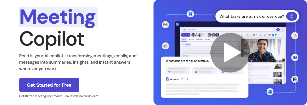Read AI Productivity & Collaboration showing ai meeting assistant - AI copilot for meetings, notes, and insights