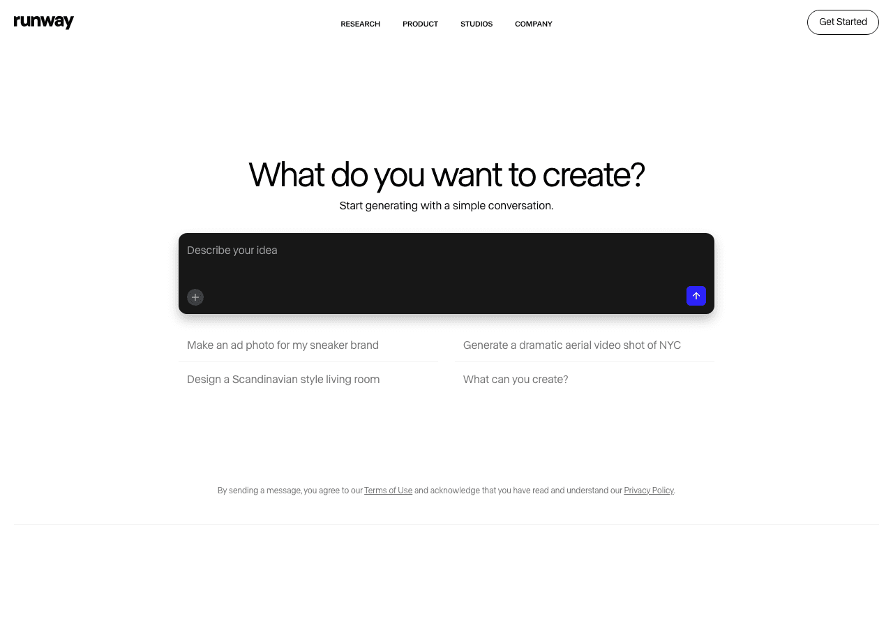 Runway Video Generation showing gen-4 - Tools for human imagination.