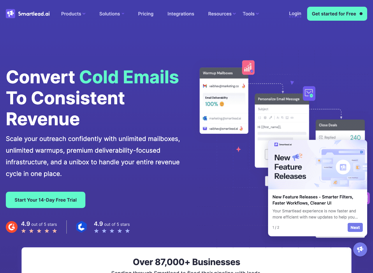Smartlead Conversational AI showing lead generation - Unlock the power of AI for your lead generation