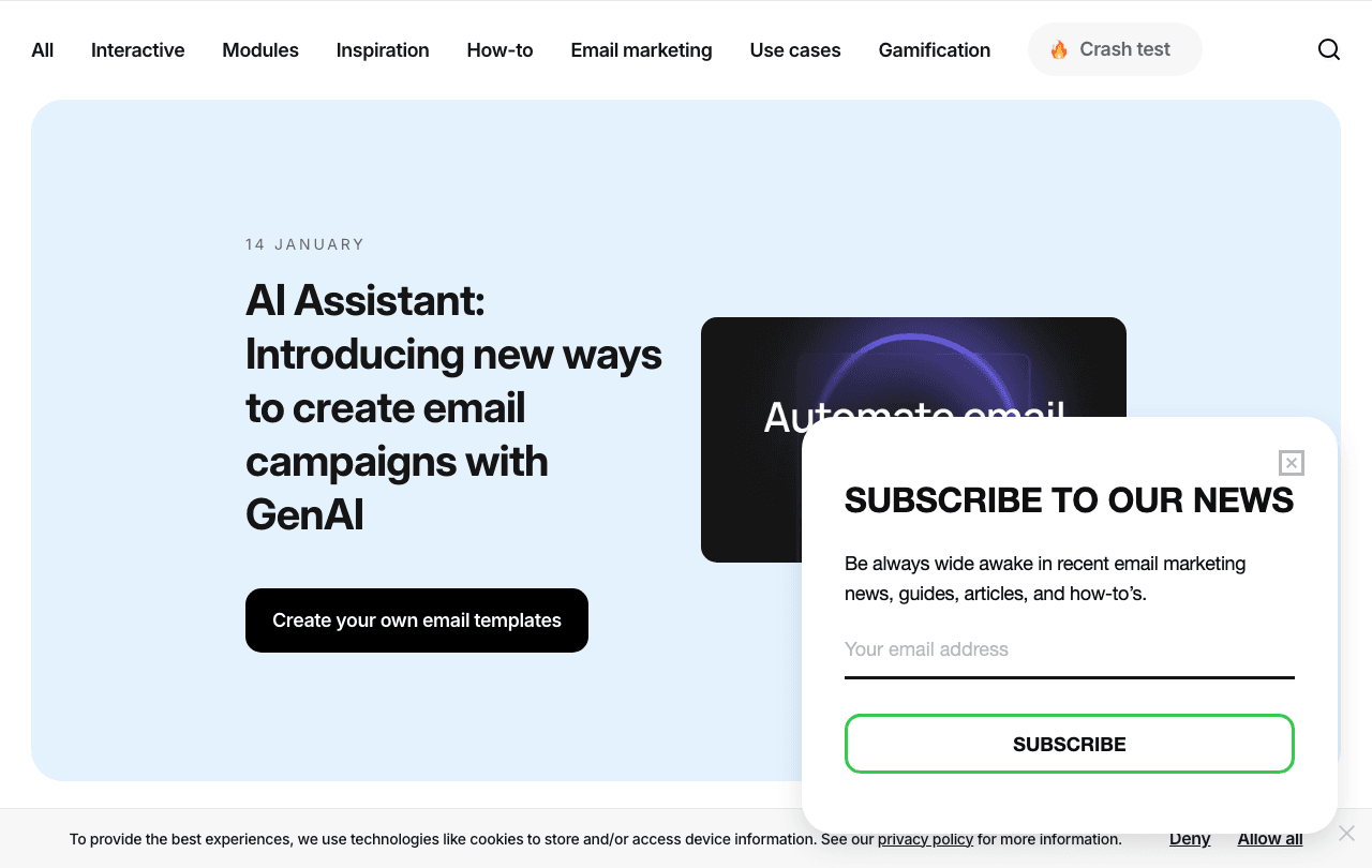 Stripo Marketing Automation showing email design - Evolutionizing editor for email campaigns