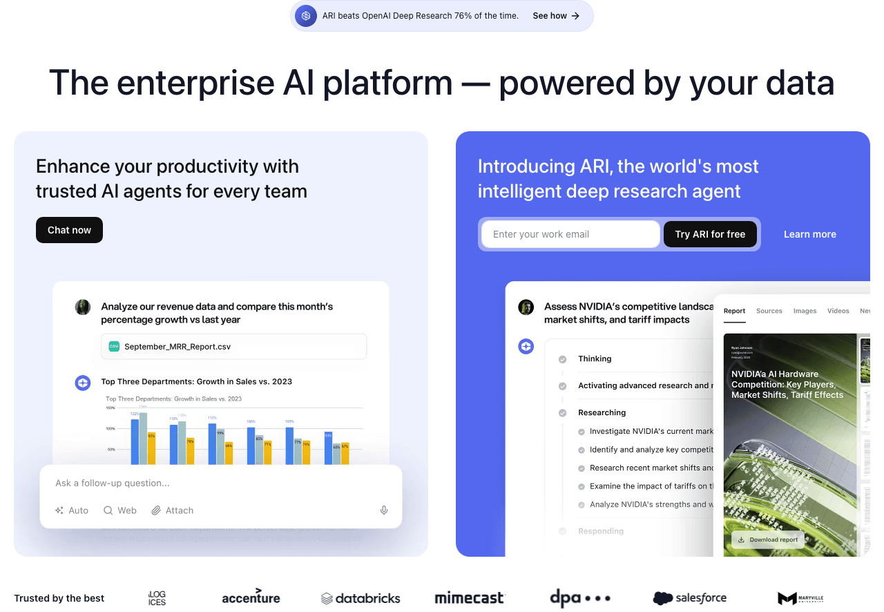 You.com Conversational AI showing ai assistant - AI-powered search, chat, and team collaboration workspace